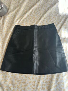 Lulu's Black Faux Leather Mini Skirt